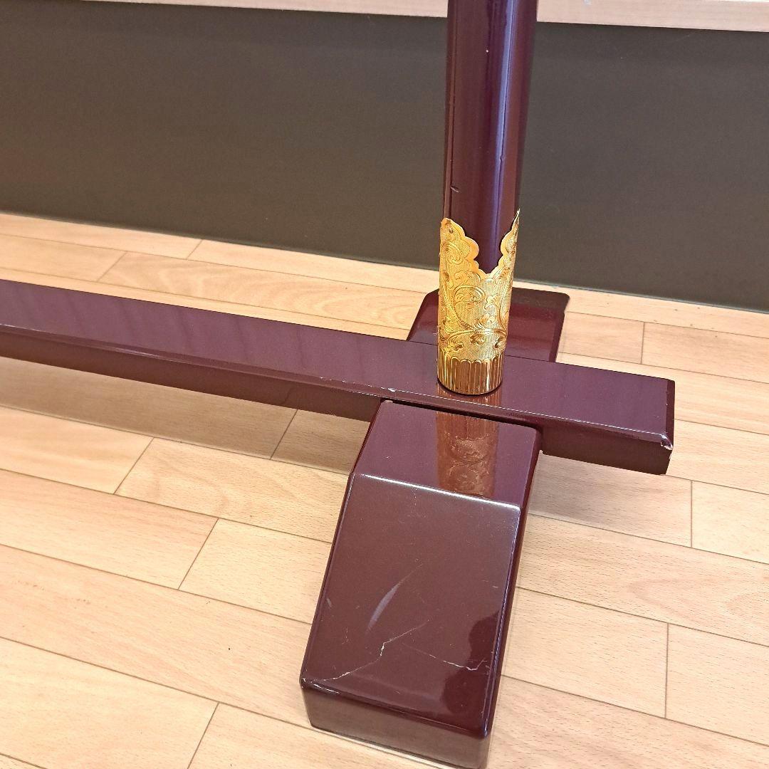 シ*ム様 着物用木製衣桁 漆塗り 金色装飾付き