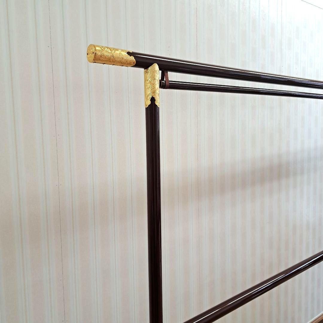シ*ム様 着物用木製衣桁 漆塗り 金色装飾付き