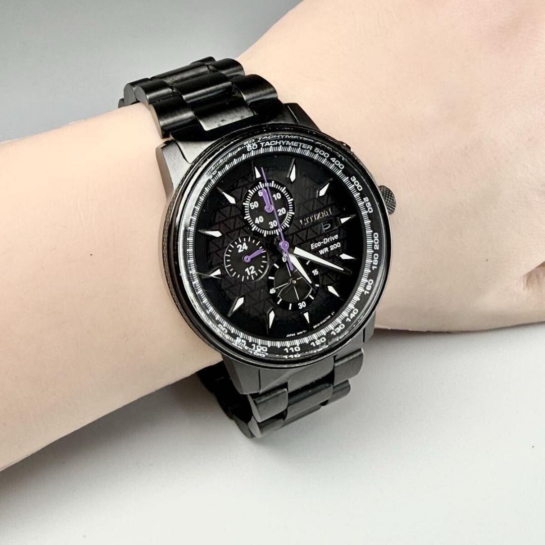 稼働 シチズン 腕時計 エコドライブ MARVEL ブラックパンサー JJ038