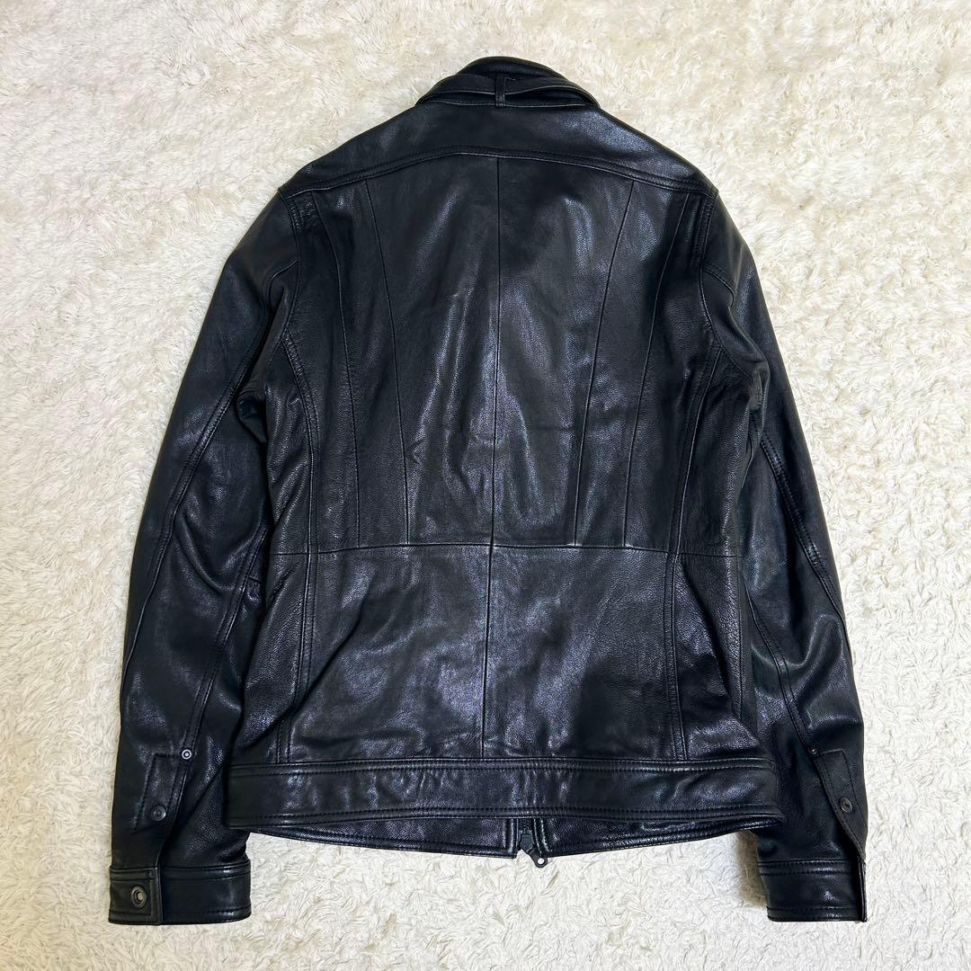 美品✨ NICOLE シングルライダース レザー ブラック 内側ワインレッド