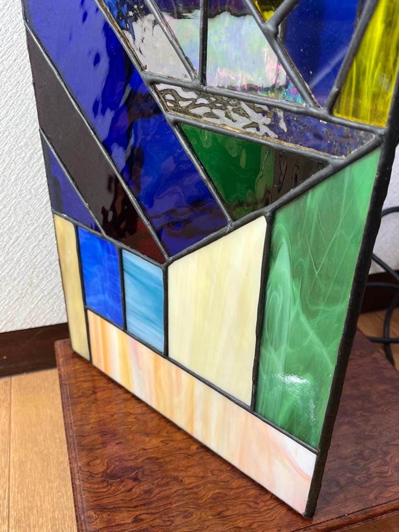 ステンドグラス ランプ ライト レトロ 店舗 ナイトランプ 杢目 ステンドガラス