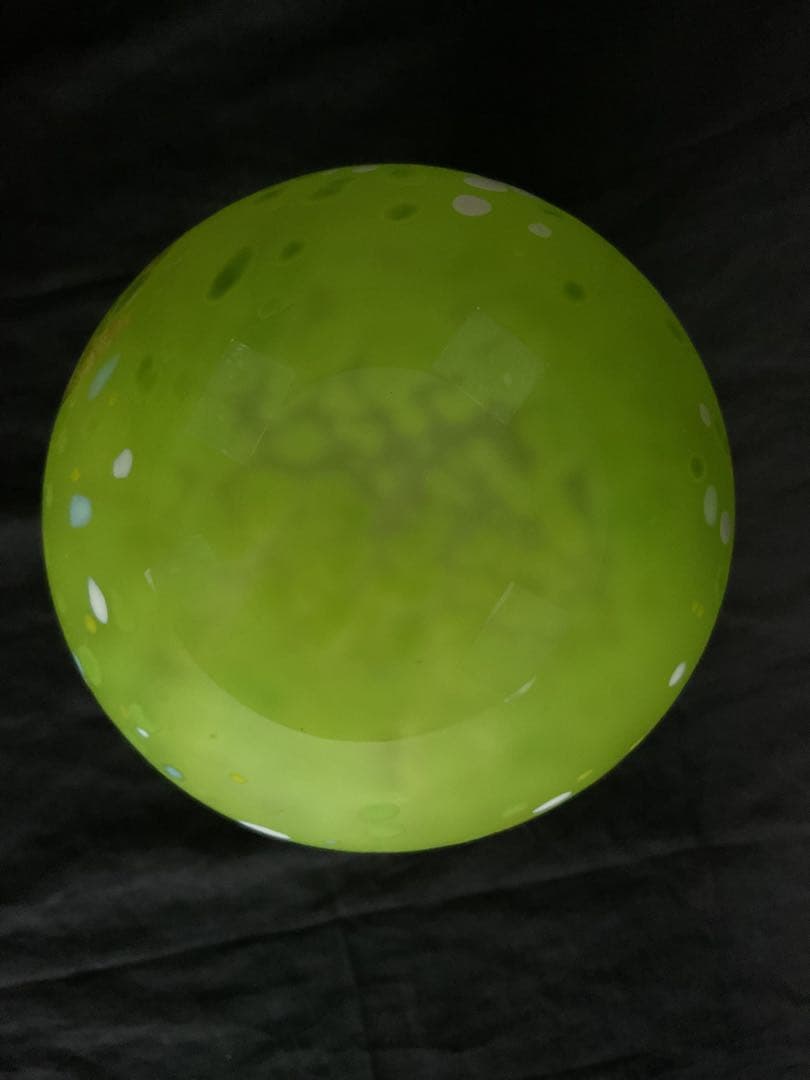 藤田喬平　美しい「新緑色吹雪紋花瓶」