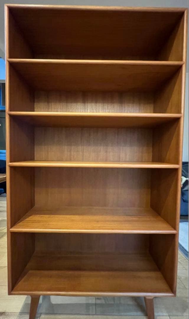 ミッドセンチュリー　ビンテージ家具　木製モダン本棚 5段 ブラウン