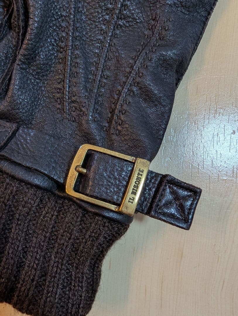 イルビゾンテ ダークブラウン レザー手袋