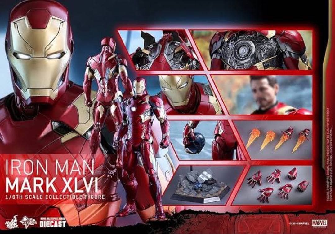 ホットトイズ アイアンマン マーク46 アベンジャーズ　1/6 フィギュア 装備