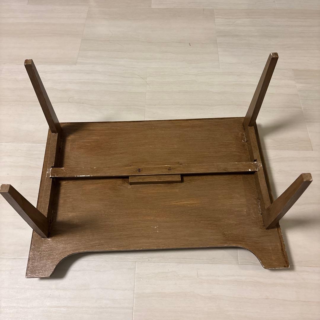 フランス　蚤の市　ヴィンテージ 花柄 木製 ベッドテーブル ハンドペイント