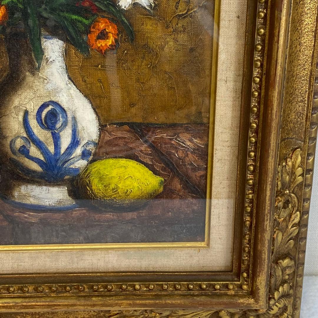 オールフランス画壇新人展　バクリオーヌ作　静物　額は米澤玩具株式会社からのもの