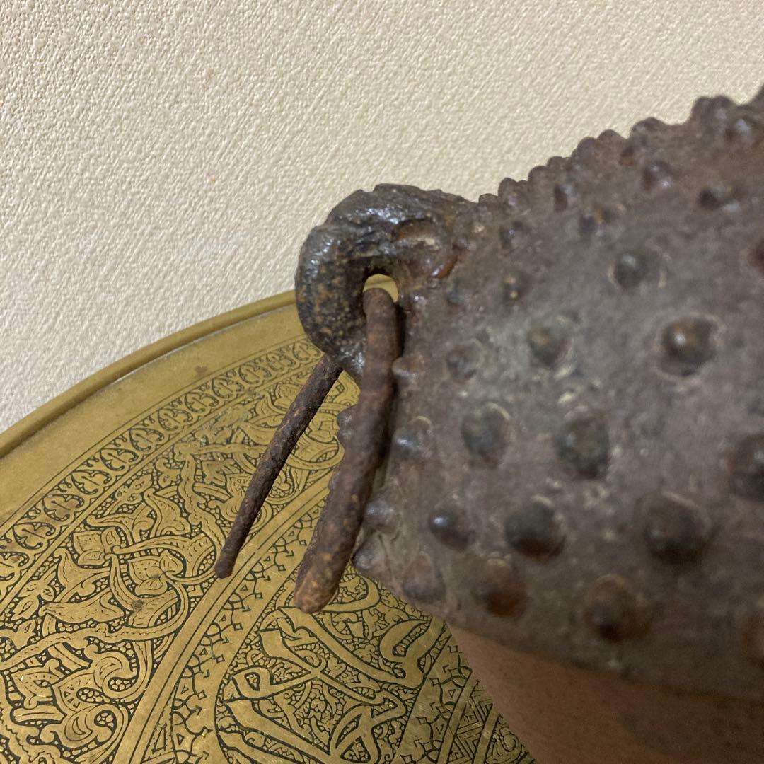 珍品　鉄瓶風　陶器製　時代古水指　壺　焼物〈検 古備前　茶道具　古常滑