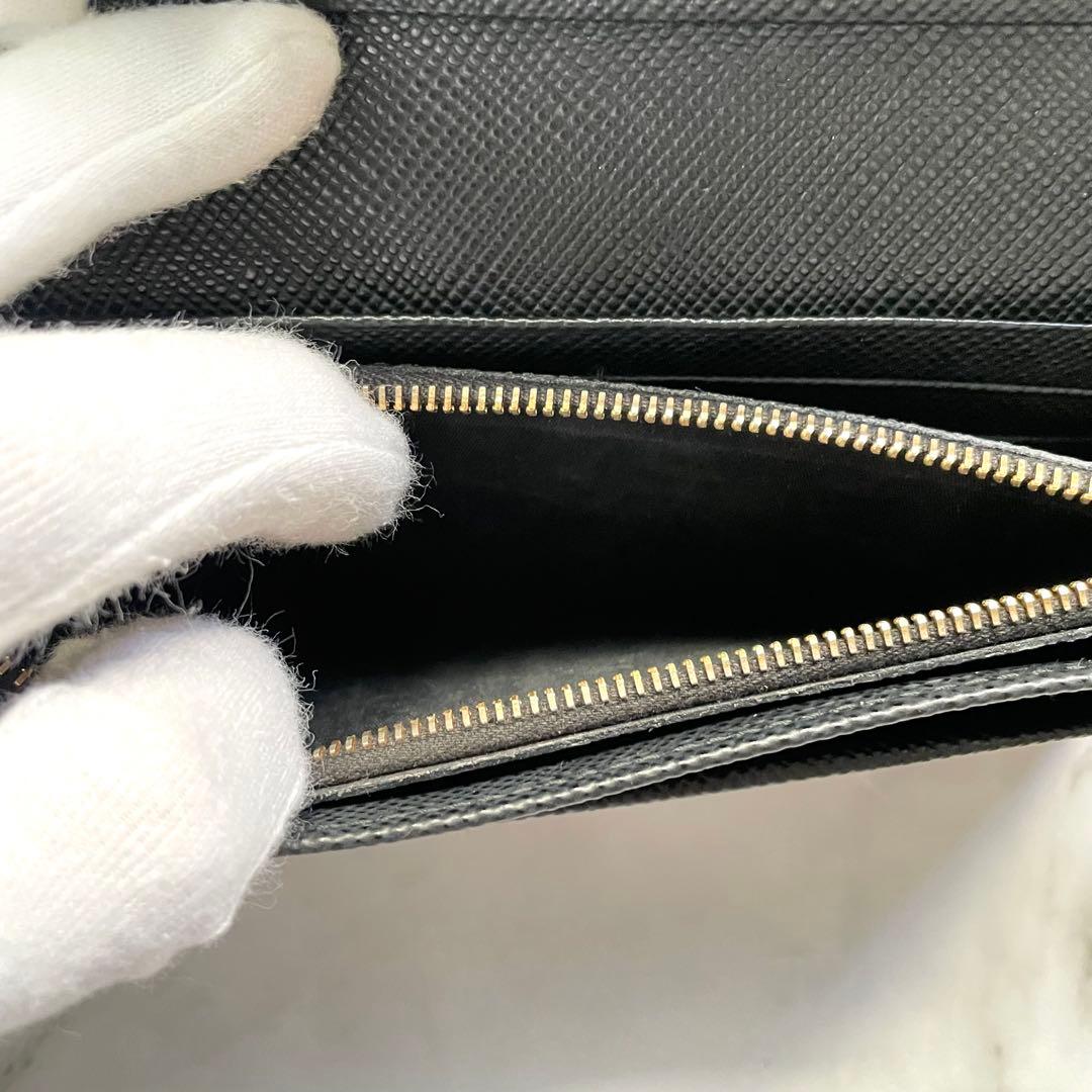 PRADA プラダ サフィアーノ 長財布 フラップ　2つ折り　極美品0119-①