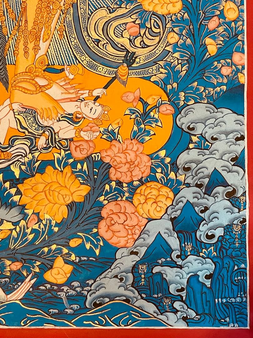 一点物 カーラチャクラ 曼荼羅 時輪金剛 手描き 約76.5 × 約53.5