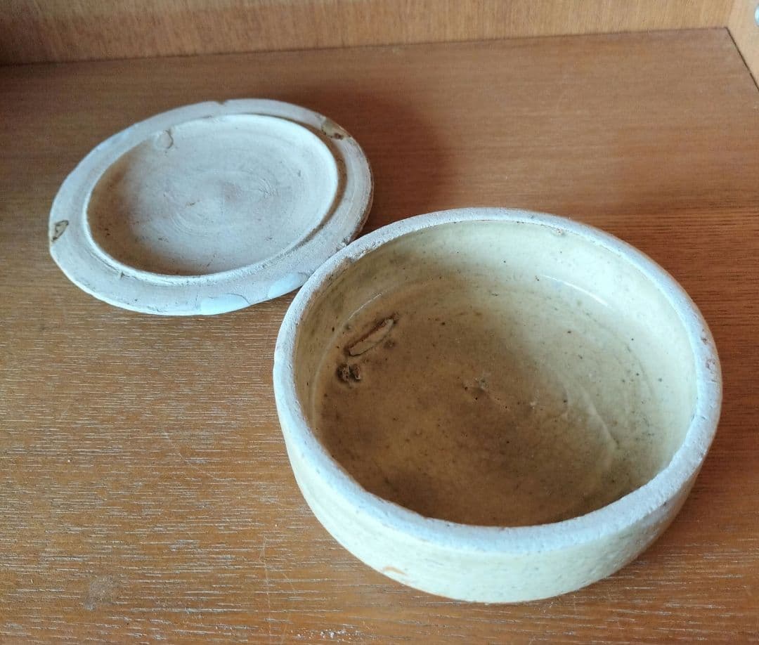 骨董　瀬戸　美濃　灰釉　蓋物