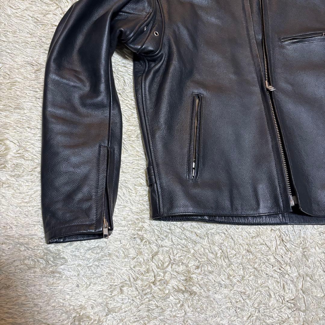 【人気】Rookie Leather ライダース 牛革 肉厚 レザージャケット