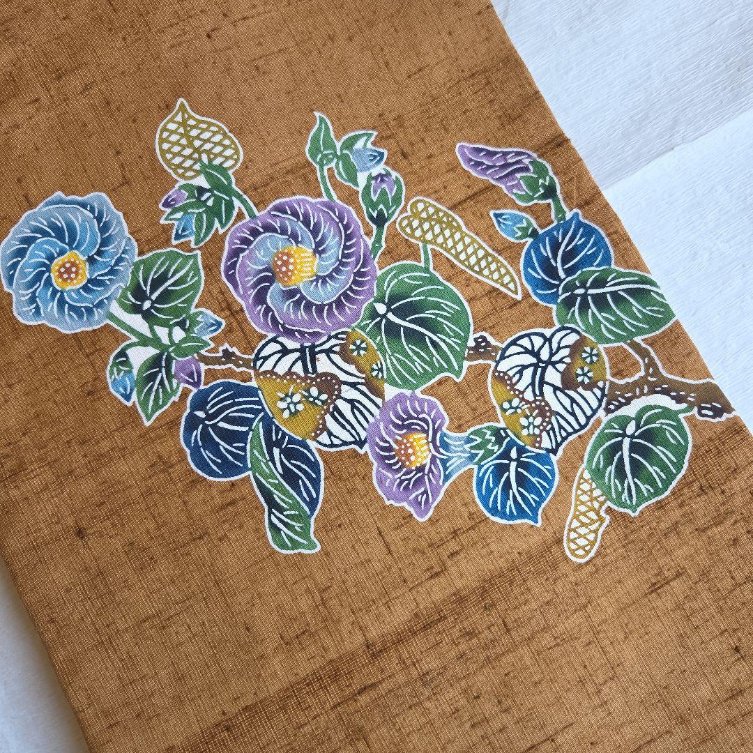 本場琉球紅型染　知念積元　紬名古屋帯