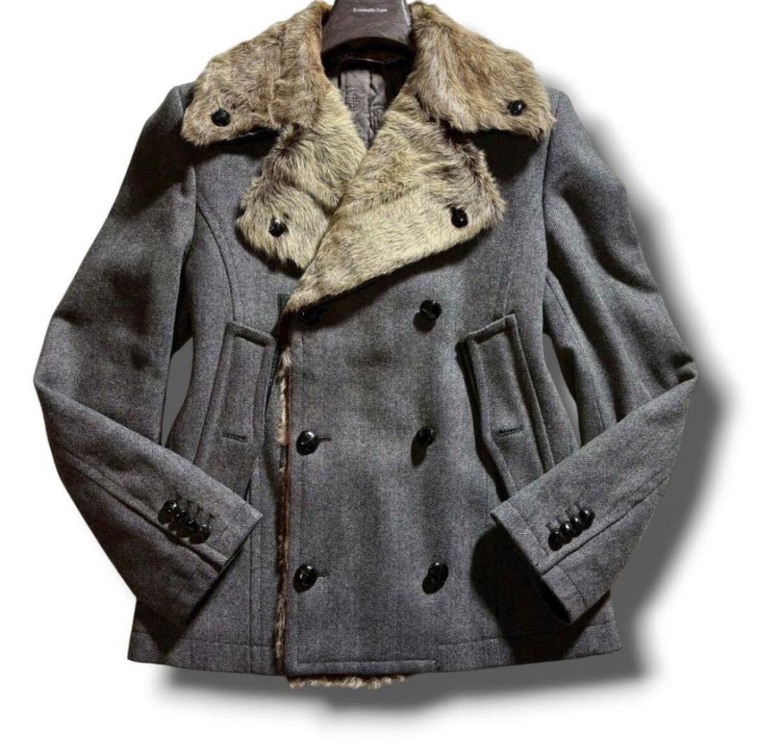 ドルチェ＆ガッバーナ ショートダブルファー付Pコート ジャケット キルティング