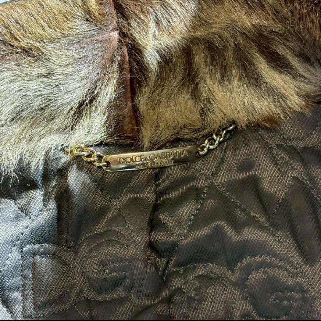 ドルチェ＆ガッバーナ ショートダブルファー付Pコート ジャケット キルティング