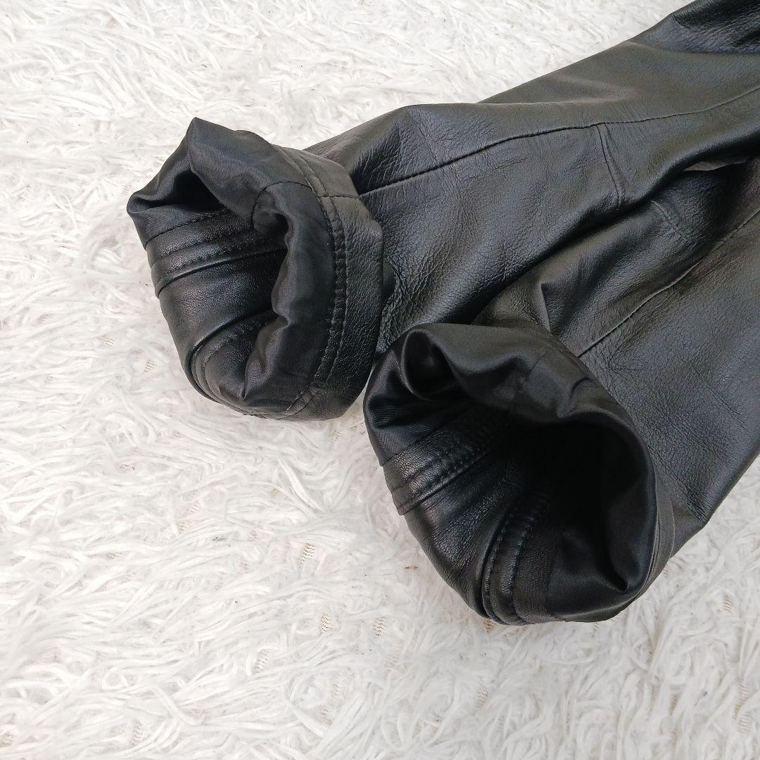 ✨極美品✨バーバリーブラックレーベル　ラムレザー　ライダース　ブラック　M