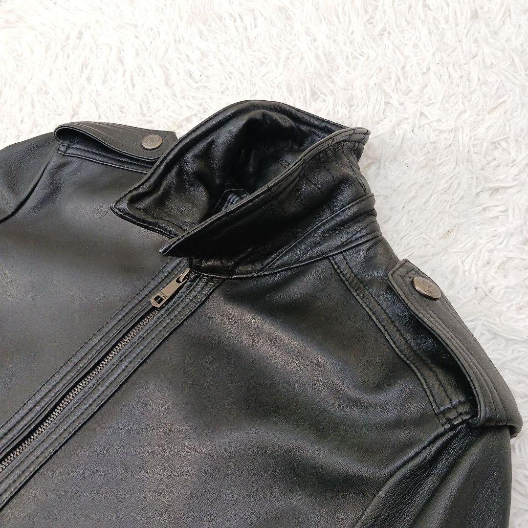 ✨極美品✨バーバリーブラックレーベル　ラムレザー　ライダース　ブラック　M