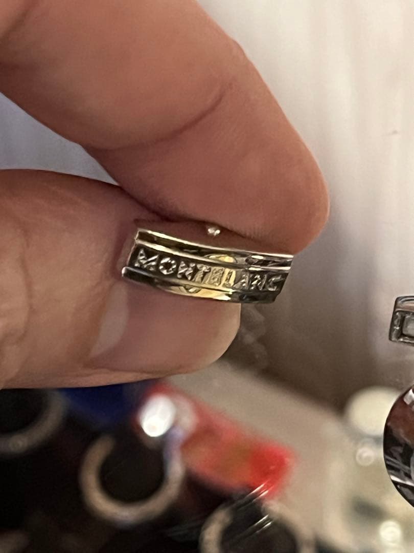 montblanc モンブランボールペンとカフスボタンセット　ダイヤ100