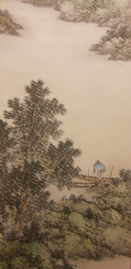 掛け軸 墨泉 清渓雅趣図 絹本 希少 軸装 茶道具 掛軸 美品 です。
