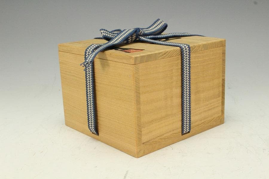 加藤巖作 藍彩茶碗 煎茶 美品 共箱(K-YC429)