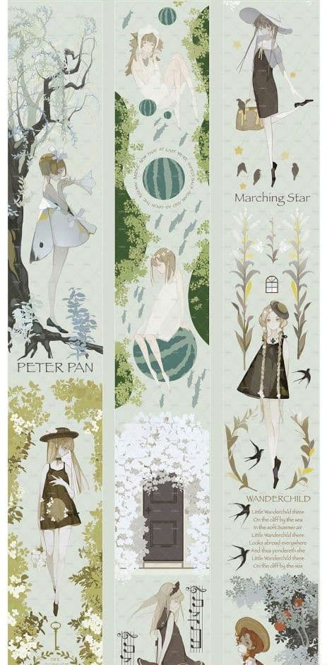 ☆再販☆J242＃PURE(PET)切り売り海外人物マステ女の子