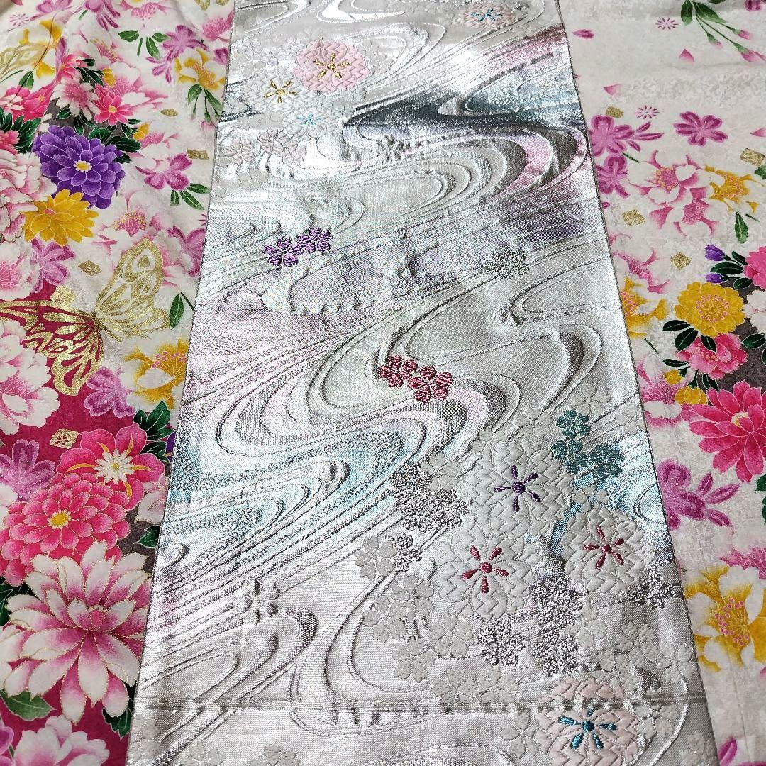 振袖フルセット(8点)・成人式・金彩加工・くすみ・ピンク・正絹・逸品