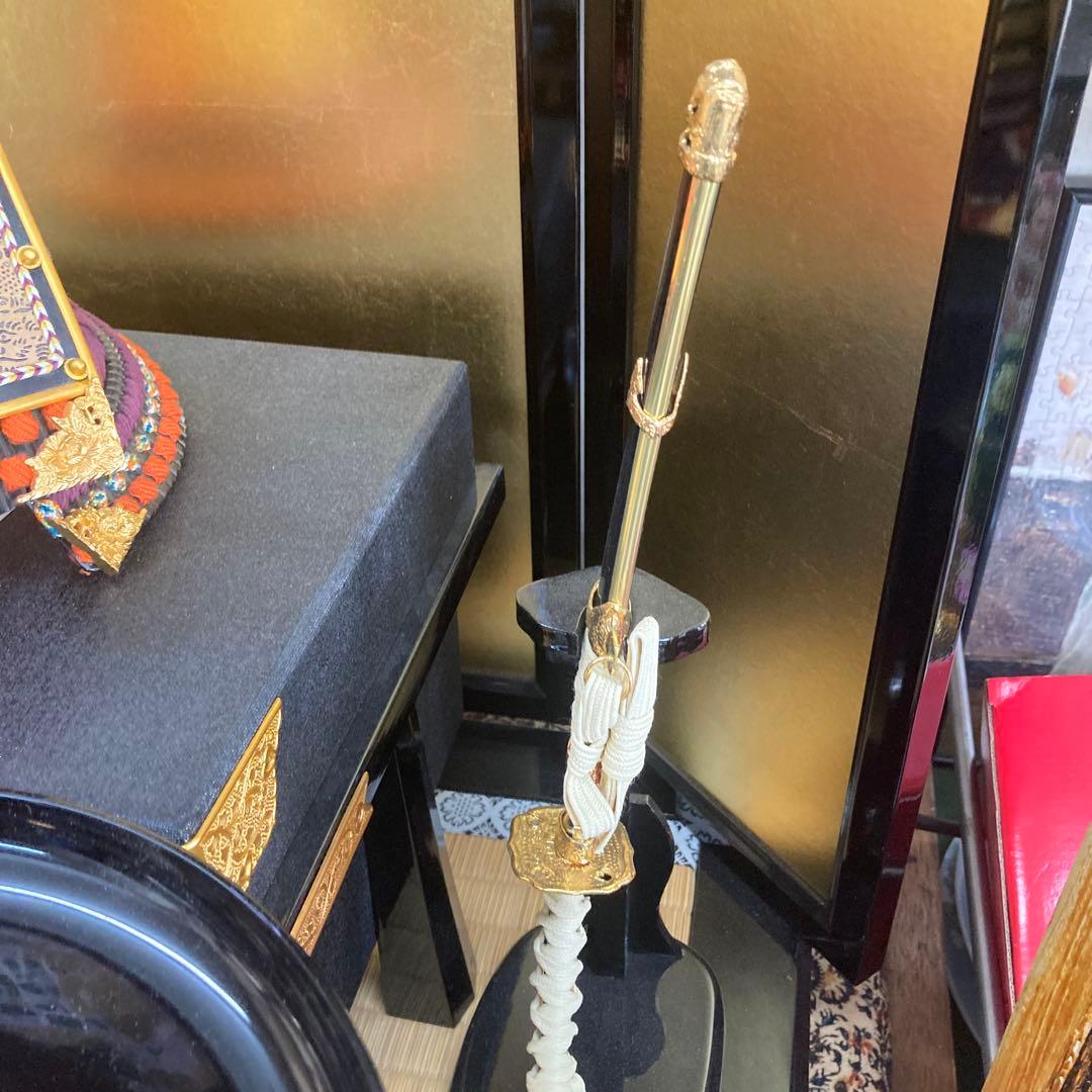 飾兜　純金鍍金銀形　雄山作　五月人形