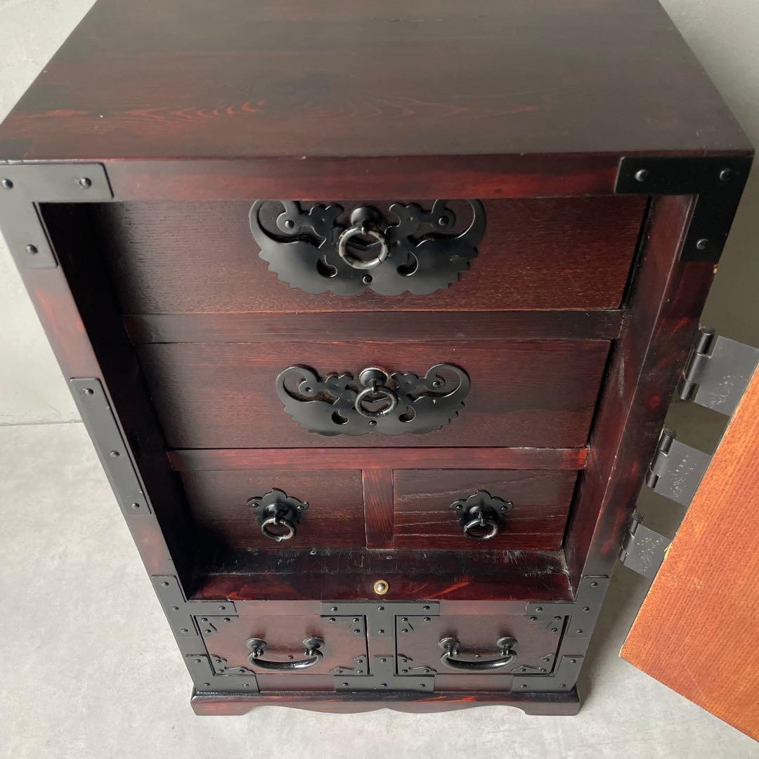 仙台箪笥　時代箪笥　和風家具　キャビネット　木製　レトロ　鍵つき
