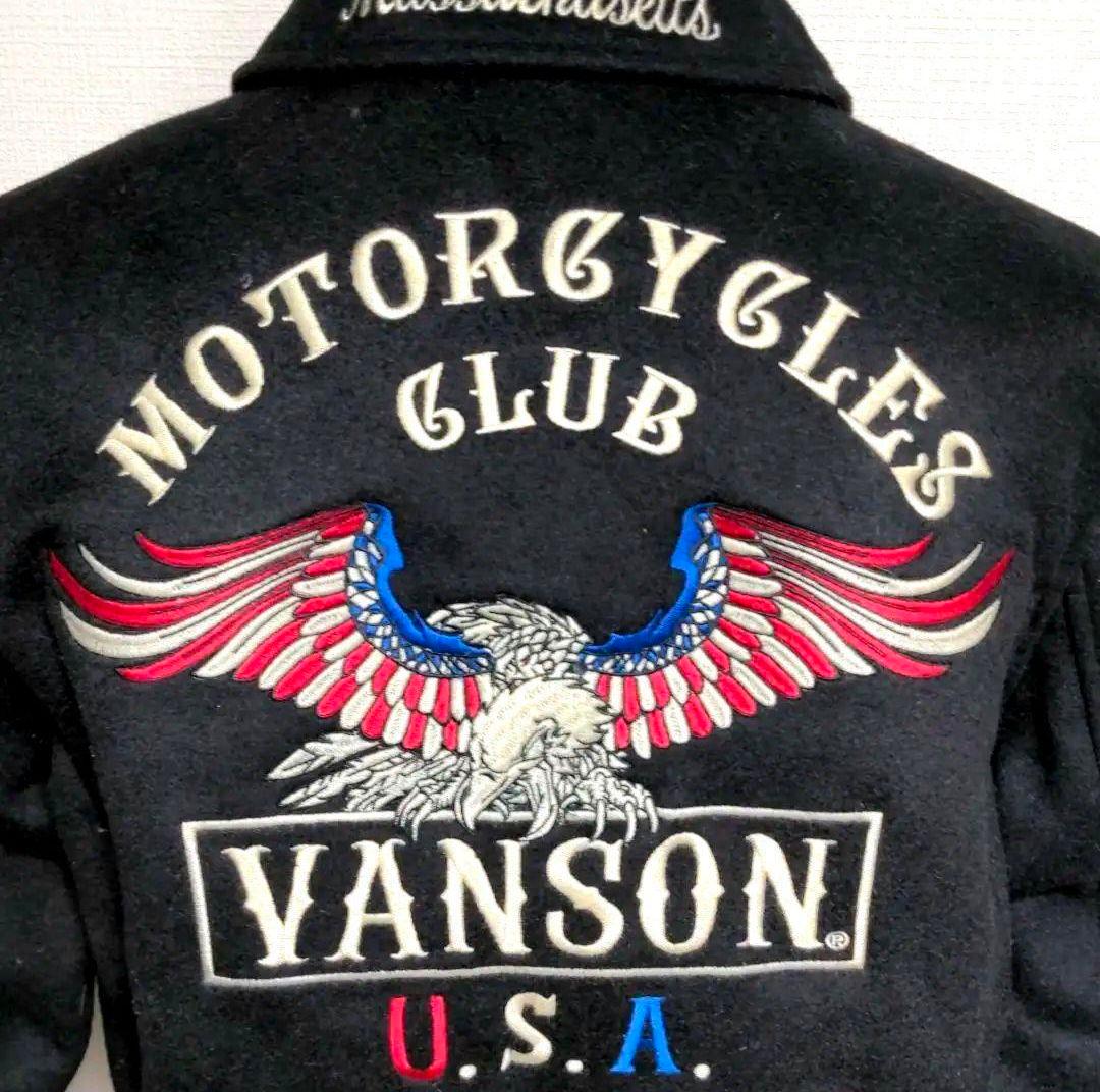 as15. VANSON ウールジャケット 黒 メンズLサイズ相当