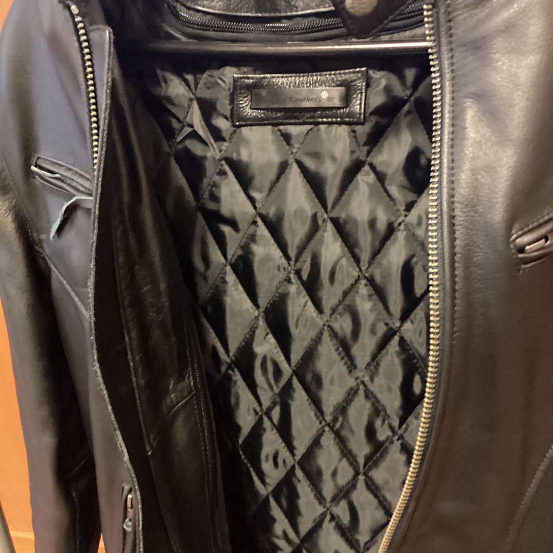 【美品】本革プロテクター付きシングルライダースジャケット　リューグーレザーズ