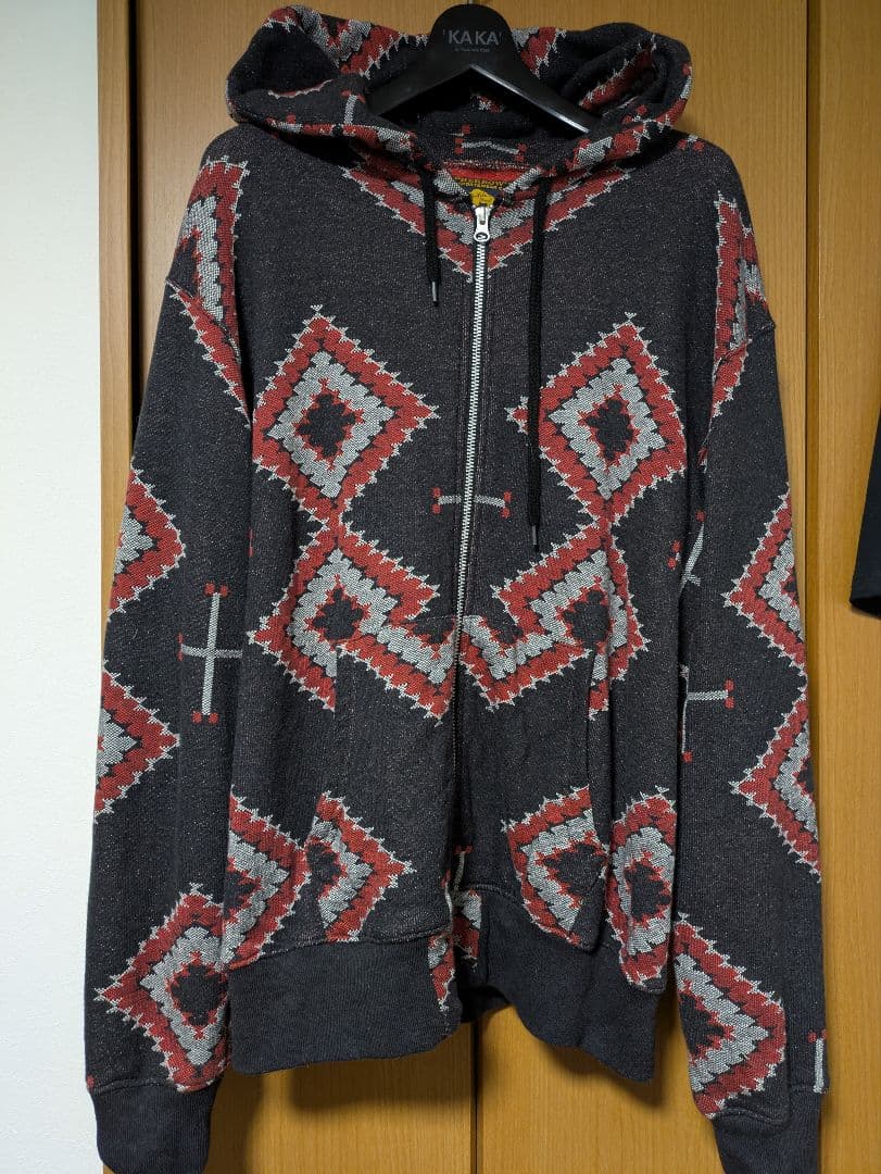 フェローズ　Pherrow's　ネイティブ柄　フルジップパーカー　総柄