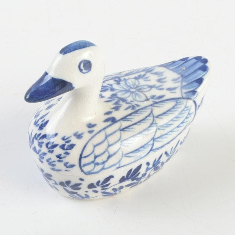 茶道具　染付　鳥形　香合　時代箱　V　9526