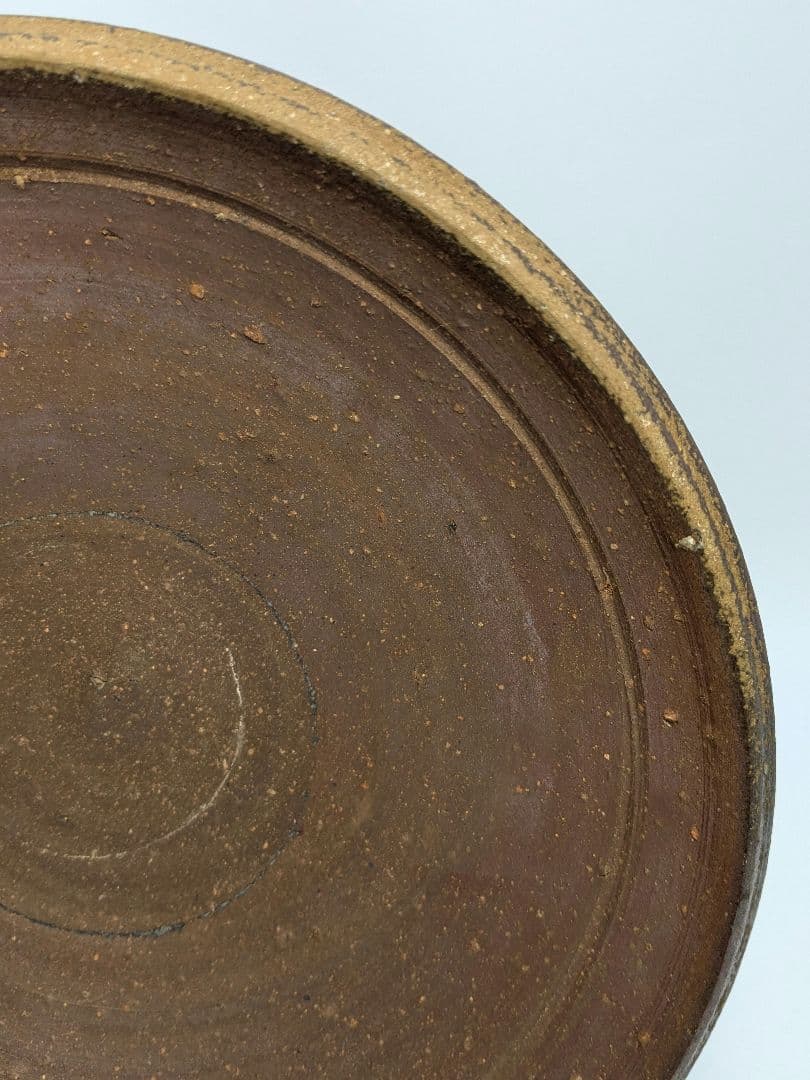 人間国宝 藤原雄 備前焼 皿 直径25cm 盛り皿 中皿 皿鉢 食器 工芸品