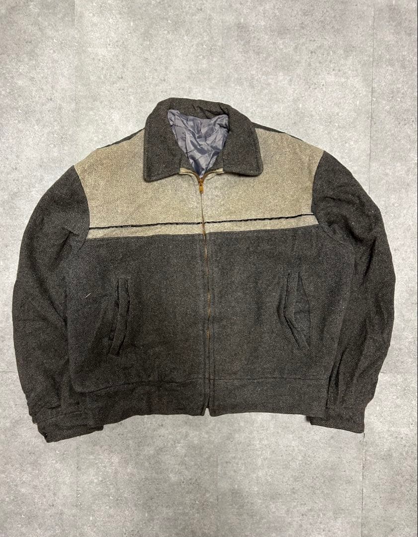 50s スポーツジャケット　ヴィンテージ　ウールジャケット　ブラック