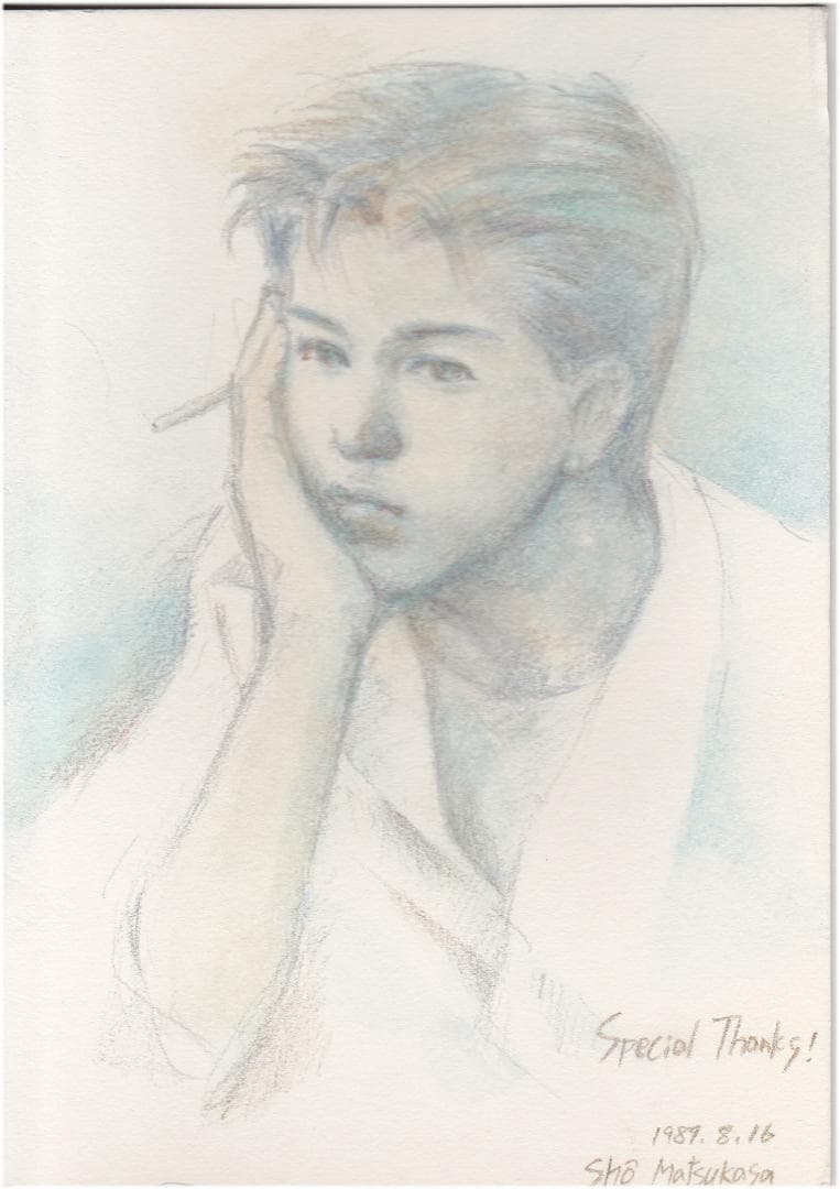 超貴重★今市子　直筆カラーイラストボード「藤井フミヤ（チェッカーズ時代）」