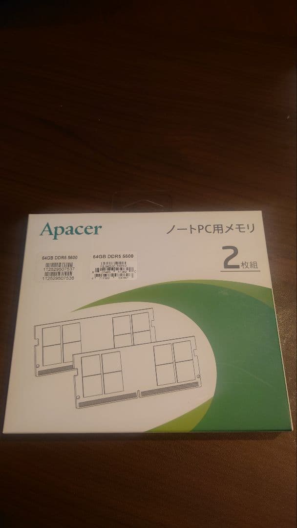Apacer 64GB DDR5 5600 メモリ 2枚組　②