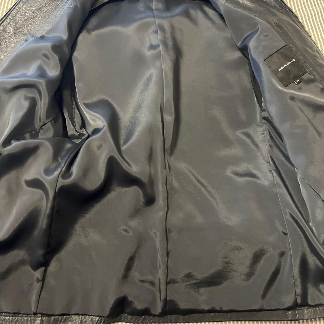 JOSEPH ゴートレザー　シングルライダース　ダークネイビー