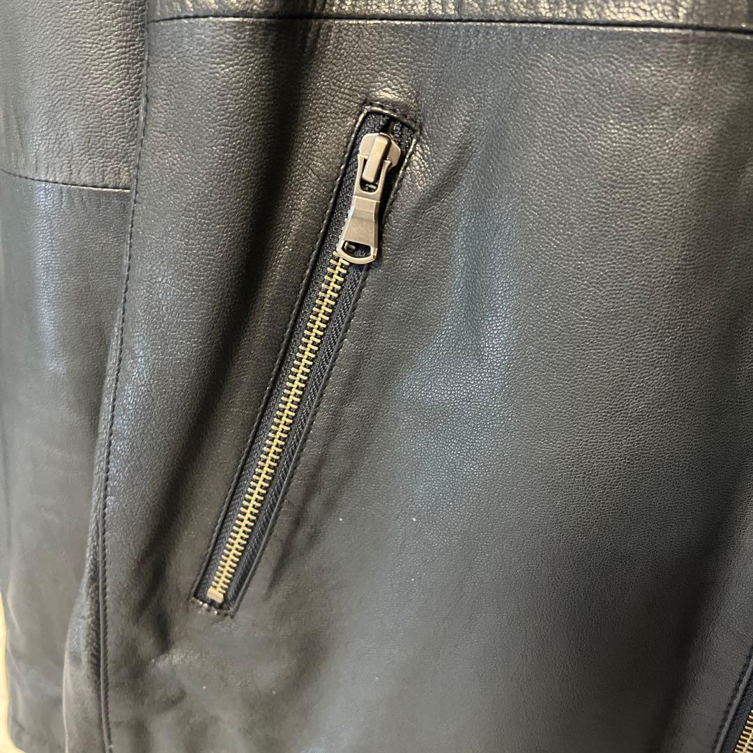 JOSEPH ゴートレザー　シングルライダース　ダークネイビー