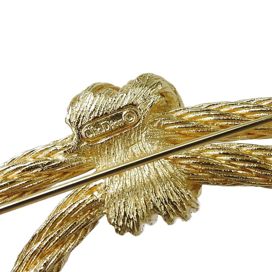 Christian Dior 紐モチーフ ブローチ メタル ゴールド