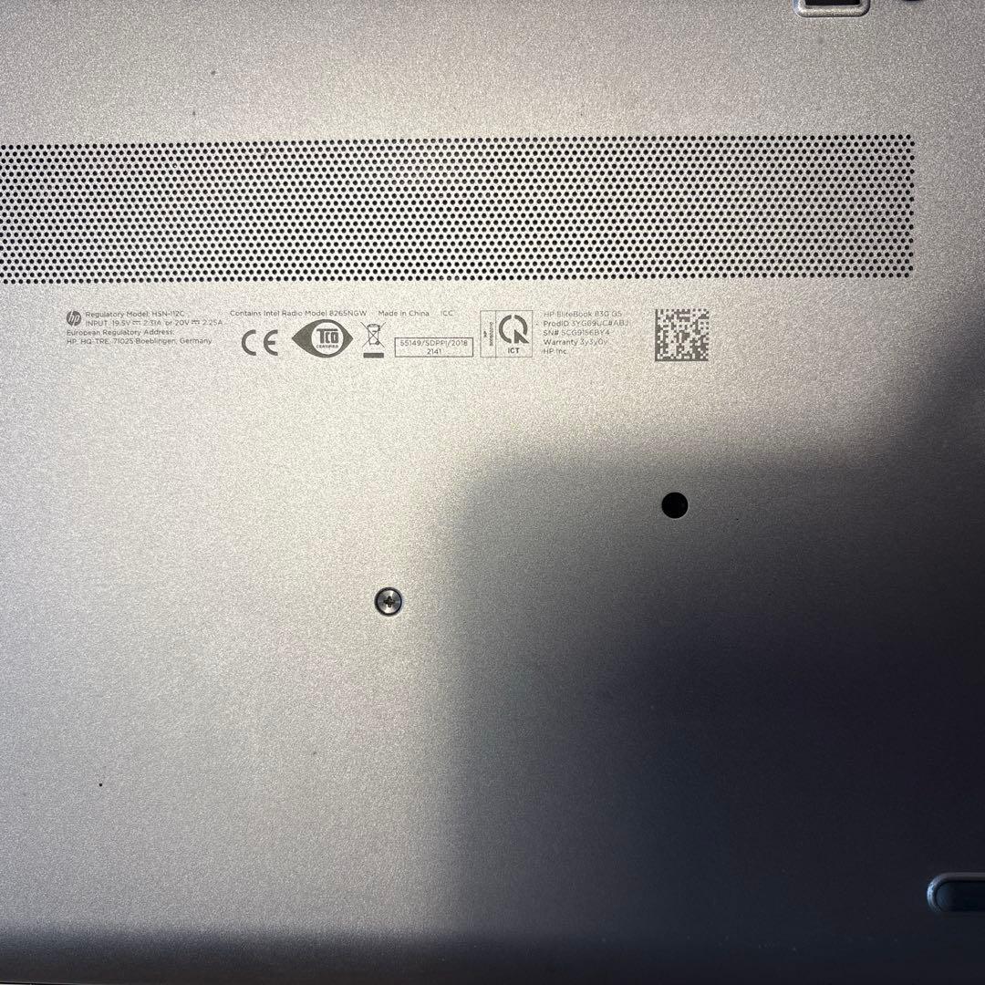 Windowsノート本体 HP ElieBook 830 G5