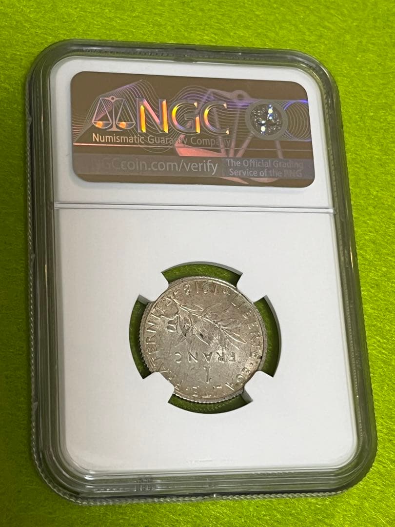 NGC鑑定　MS64 外国銀貨　フランス　1918年　1フラン