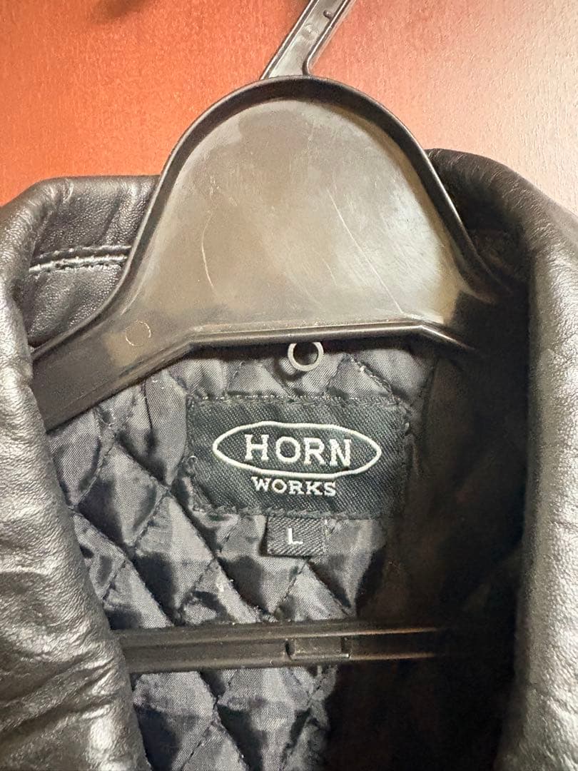 ホーンワークス コルセア 襟付きシングルライダース Lサイズ バッファロー