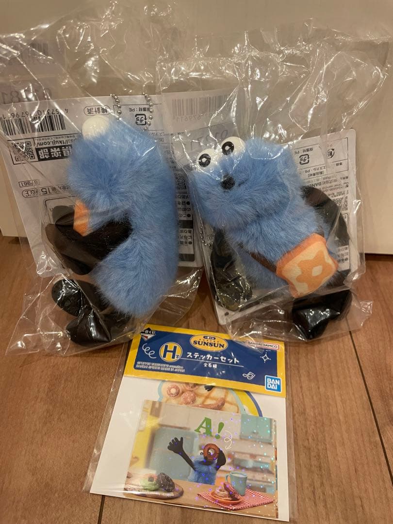 パペットスンスン　一番くじ Ｄ賞 マスコットぬいぐるみ　ステッカー