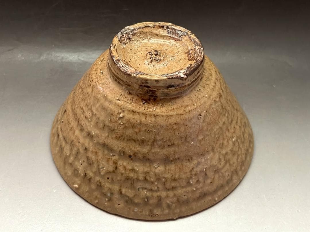 茶碗■コレクター所蔵品！古い伊羅保茶碗 時代物江戸期 仕覆付 時代物 骨董品■