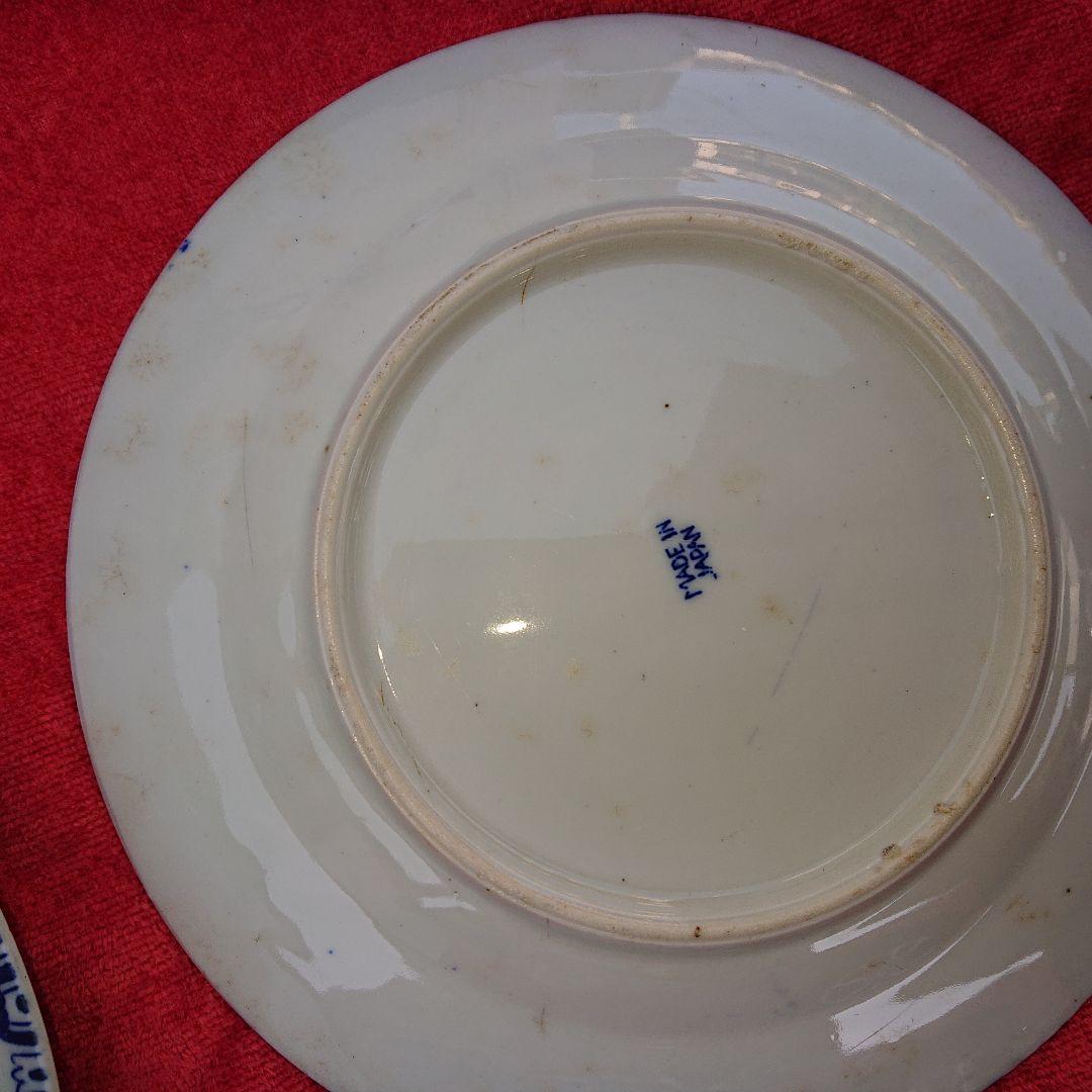 オールドノリタケ鳳凰皿唐草、染付皿