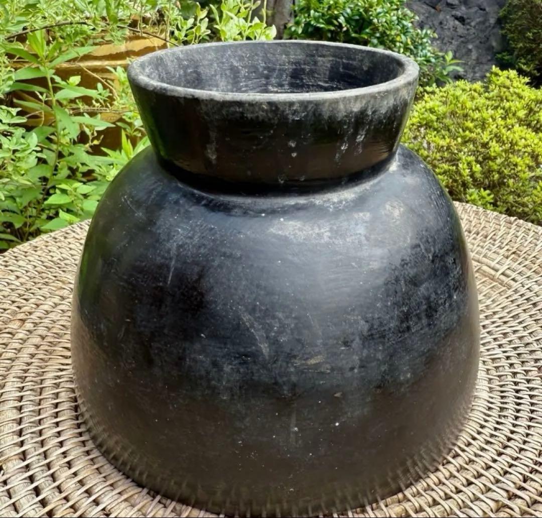 京都　アンティーク　伝統的な漆器ボウル 注ぎ口付き