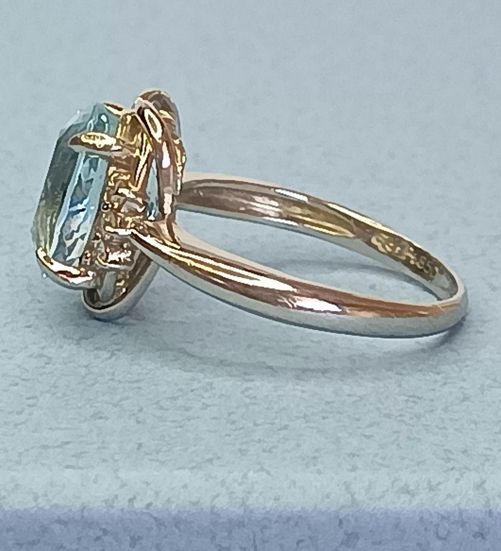 大粒アクアマリンリング♦2.85㌌✨／オーバル／#11／プラチナ枠／品質保証書付