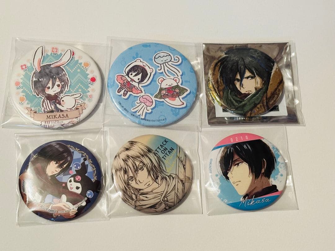 進撃の巨人 ミカサ・アッカーマン 缶バッジセット　まとめ売り
