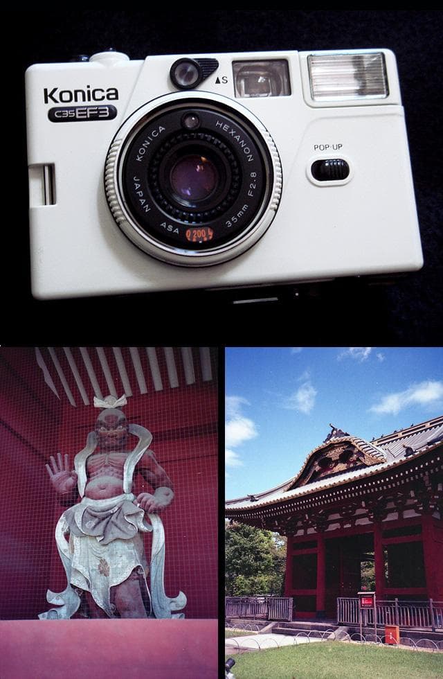 美品 コニカ C35 EF3 白 konica c35 ef3 フィルムカメラ