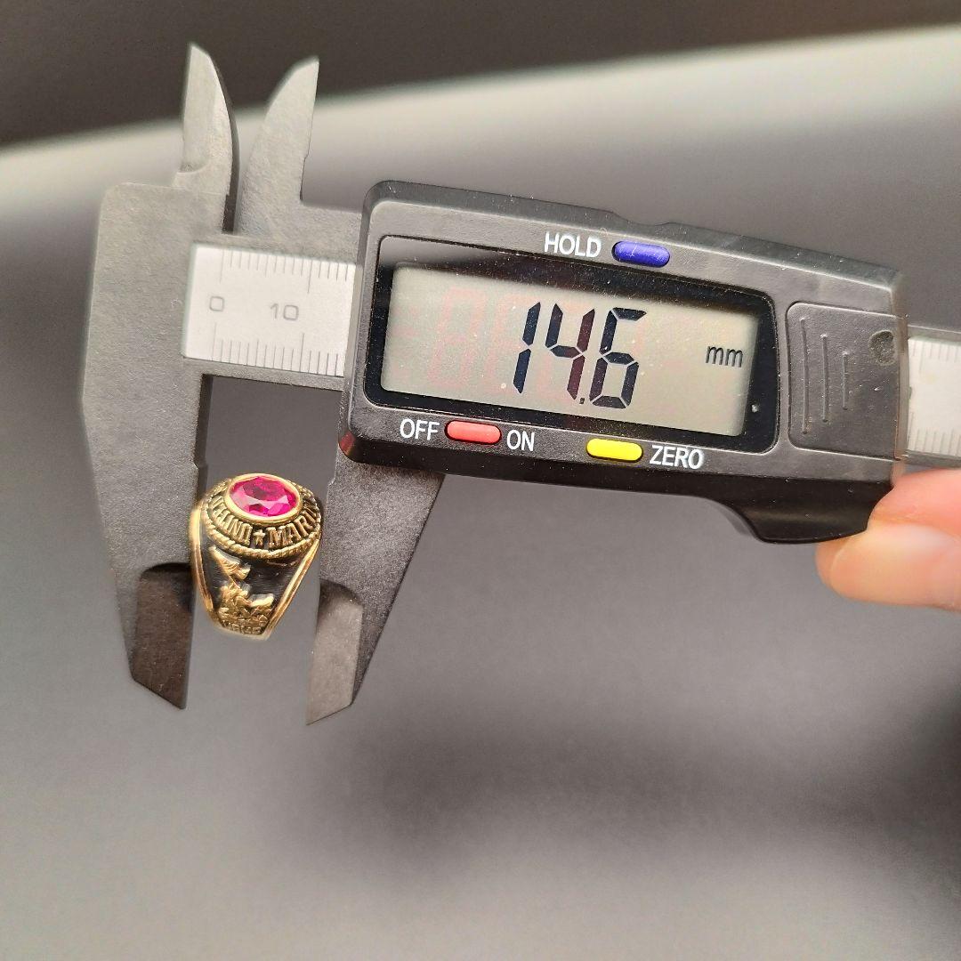 カレッジリング 18KT G.E. A.T.L. リング指輪 レッドストーン